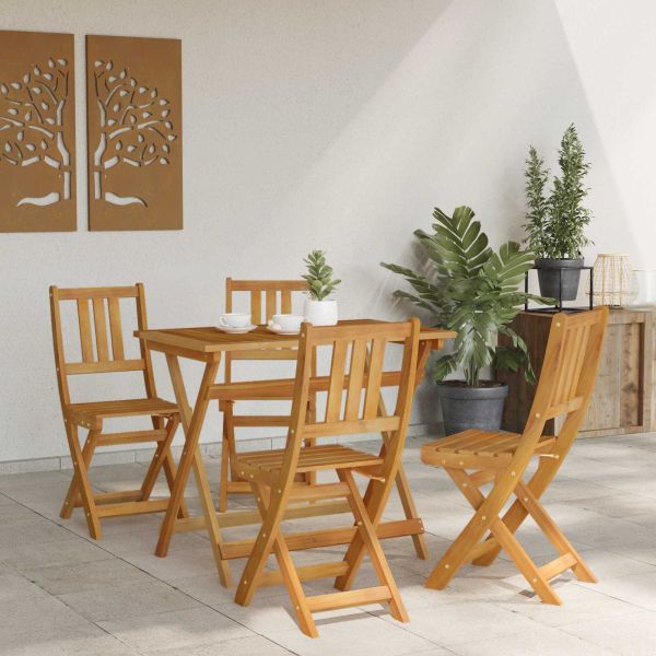 Външни бistro столове 4 pcs Натурално 40 x 42 x 85 см