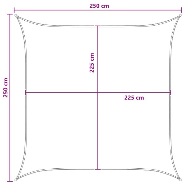 Слънцезащитен плат Антрацит и бяло 2,5 x 2,5 m HDPE