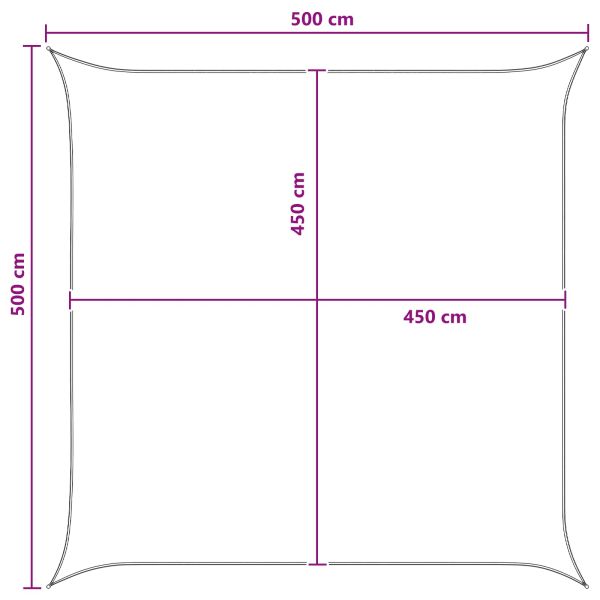 Слънцезащитен плат Антрацит и бяло 5 x 5 m HDPE
