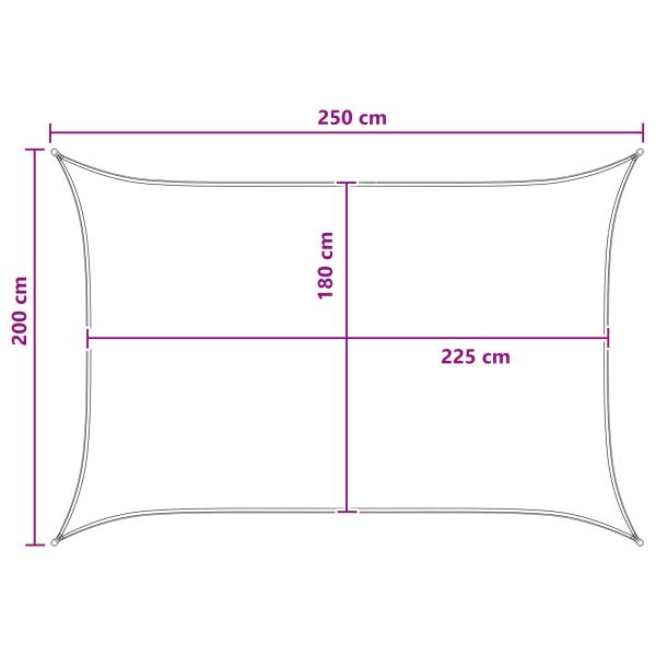 Слънцезащитен плат Антрацит и бяло 2 x 2,5 m HDPE
