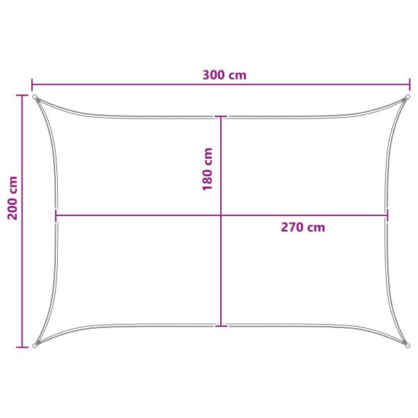 Слънцезащитен плат Антрацит и бяло 2 x 3 m HDPE