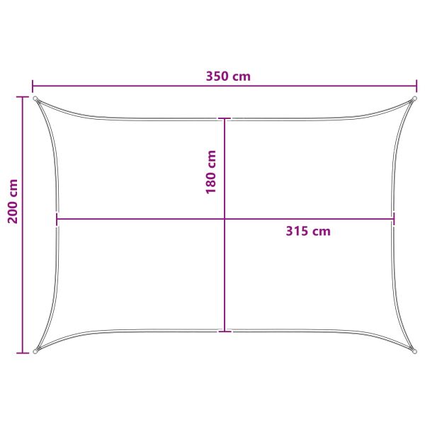 Слънцезащитен плат Антрацит и бяло 2 x 3,5 m HDPE