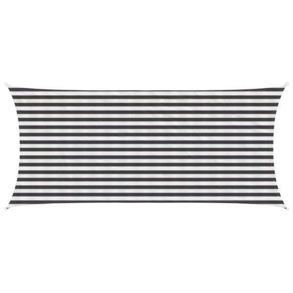 Слънцезащитен плат Антрацит и бяло 2 x 4,5 m HDPE