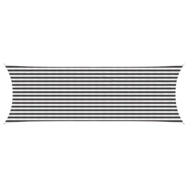 Слънцезащитен плат Антрацит и бяло 2 x 6 m HDPE