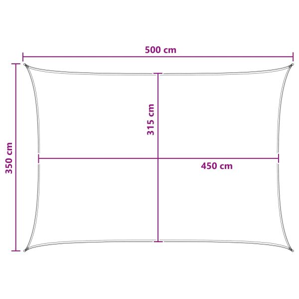 Слънцезащитен плат Антрацит и бяло 3,5 x 5 m HDPE