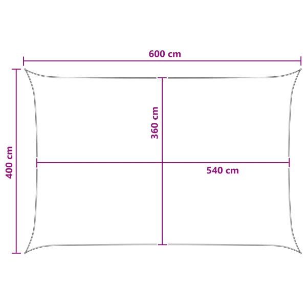 Слънцезащитен плат Антрацит и бяло 4 x 6 m HDPE
