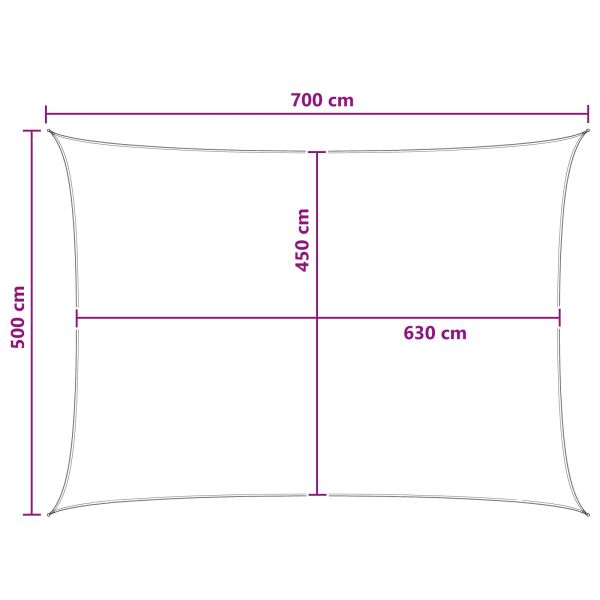 Слънцезащитен плат Антрацит и бяло 5 x 7 m HDPE