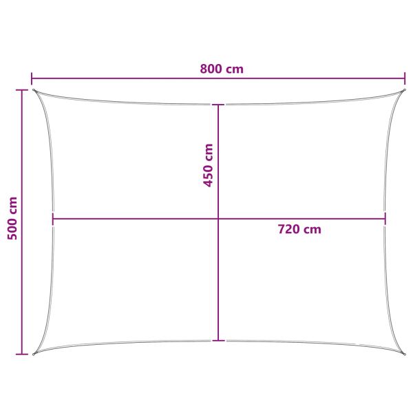 Слънцезащитен плат Антрацит и бяло 5 x 8 m HDPE