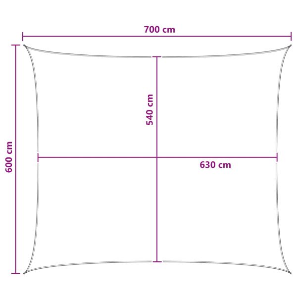 Слънцезащитен плат Антрацит и бяло 6 x 7 m HDPE