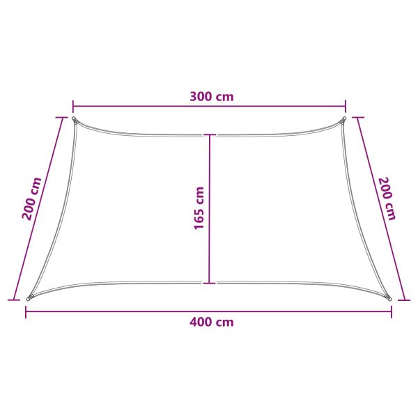 Слънцезащитен плат Антрацит и бяло 3 / 4 x 2 m HDPE