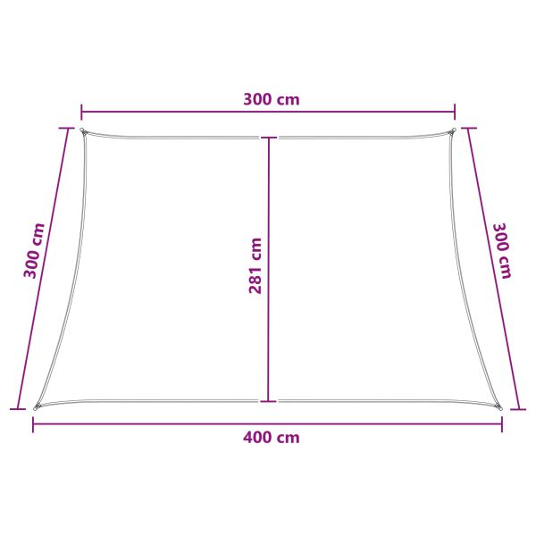 Слънцезащитен плат Антрацит и бяло 3 / 4 x 3 m HDPE