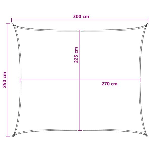 Слънцезащитен плат Жълт и бял 2,5 x 3 m HDPE