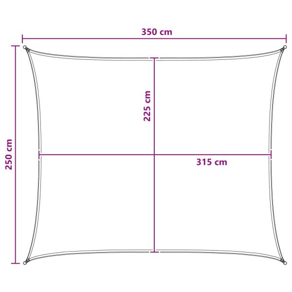 Слънцезащитен плат Жълт и бял 2,5 x 3,5 m HDPE