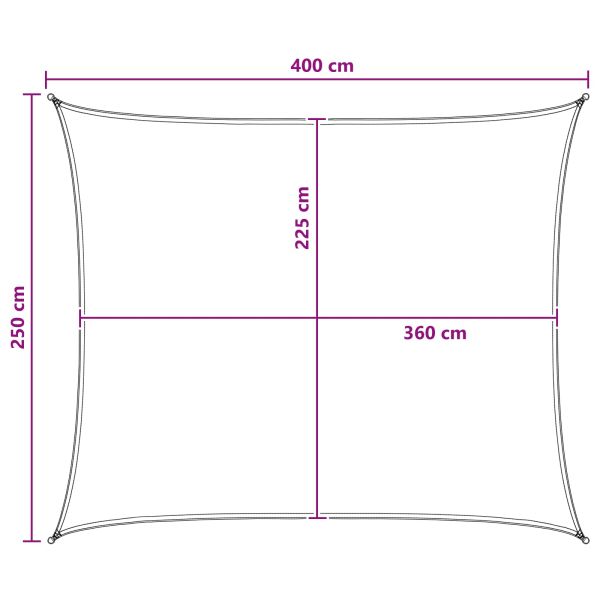 Слънцезащитен плат Жълт и бял 2,5 x 4 m HDPE