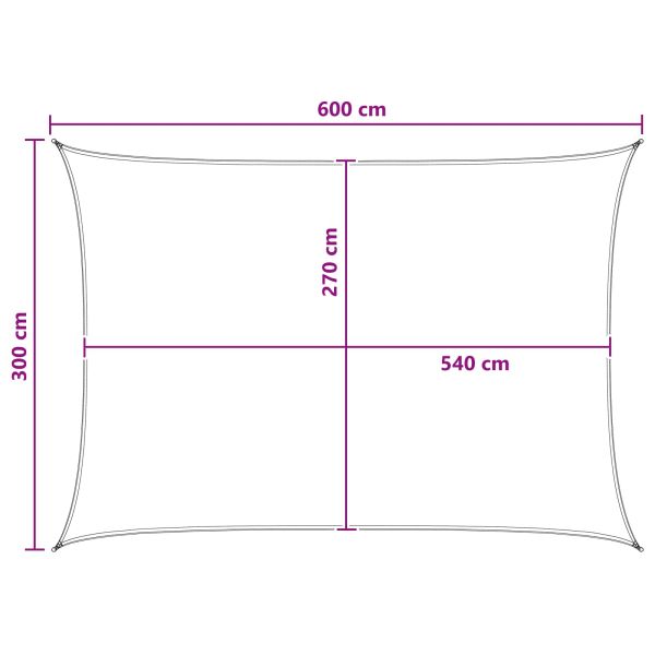 Слънцезащитен плат Жълт и бял 3 x 6 m HDPE