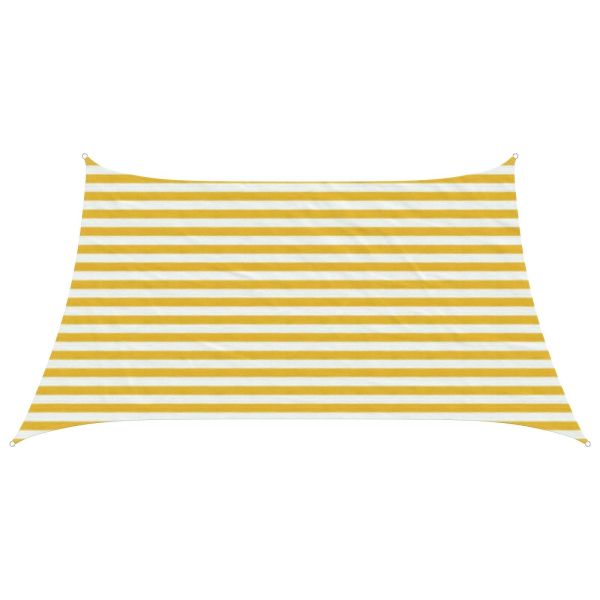 Слънцезащитен плат Жълт и бял 3 / 4 x 2 m HDPE