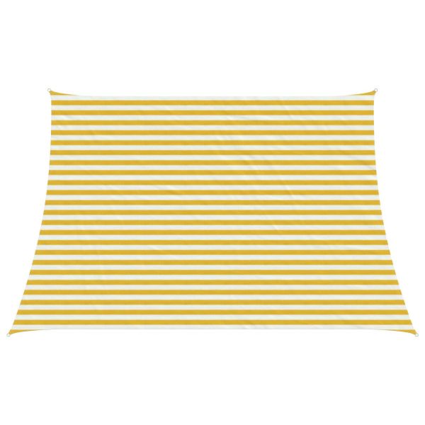 Слънцезащитен плат Жълт и бял 4 / 5 x 3 m HDPE