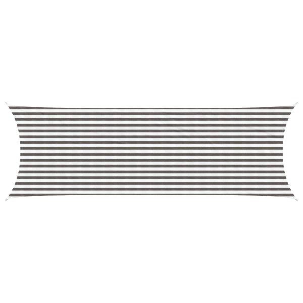 Слънцезащитен плат Светлосив и бял 2 x 6 m HDPE