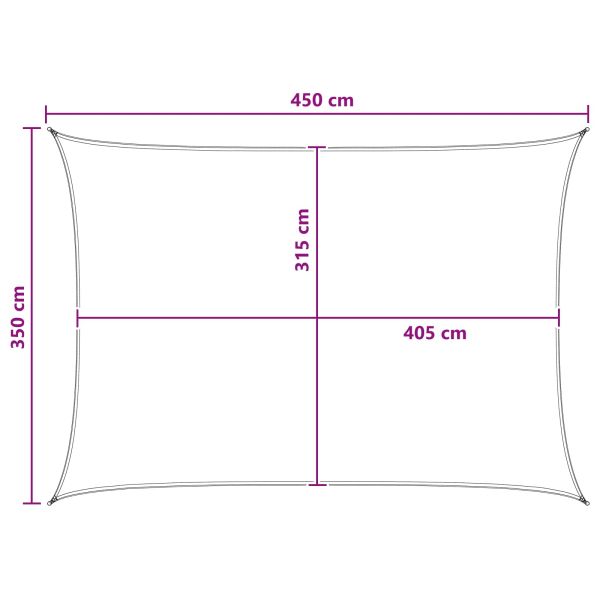 Слънцезащитен плат Светлосив и бял 3,5 x 4,5 m HDPE