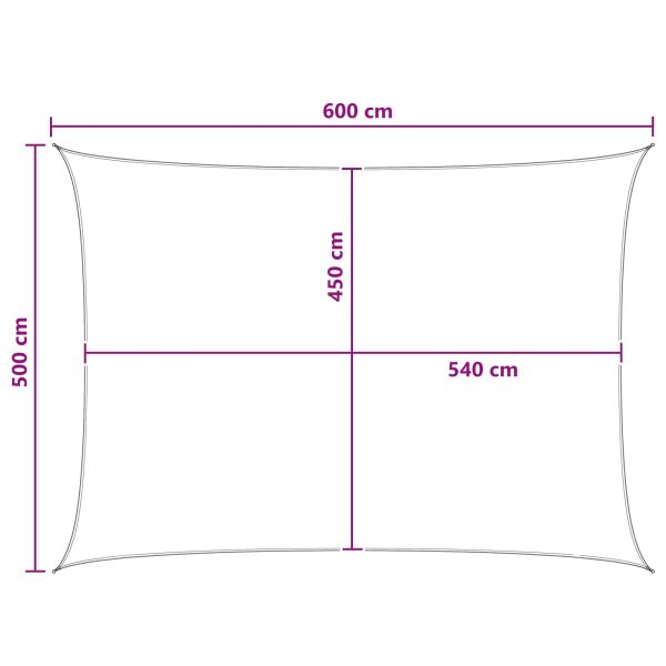 Слънцезащитен плат Светлосив и бял 5 x 6 m HDPE