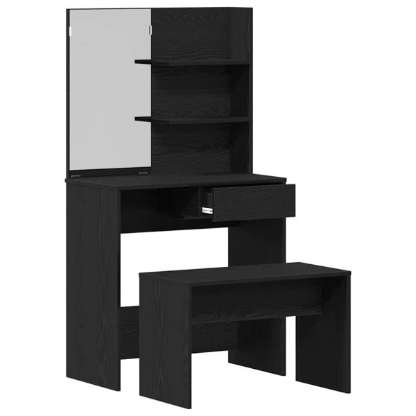 Комплект тоалетно шкафче 2 pcs Черния дъб Инженерно дърво
