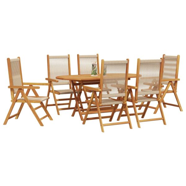 Комплект за хранене в градината 7 pcs Бежово