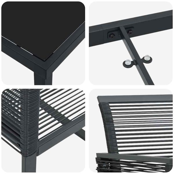 Комплект за хранене в градината 7 pcs Черно
