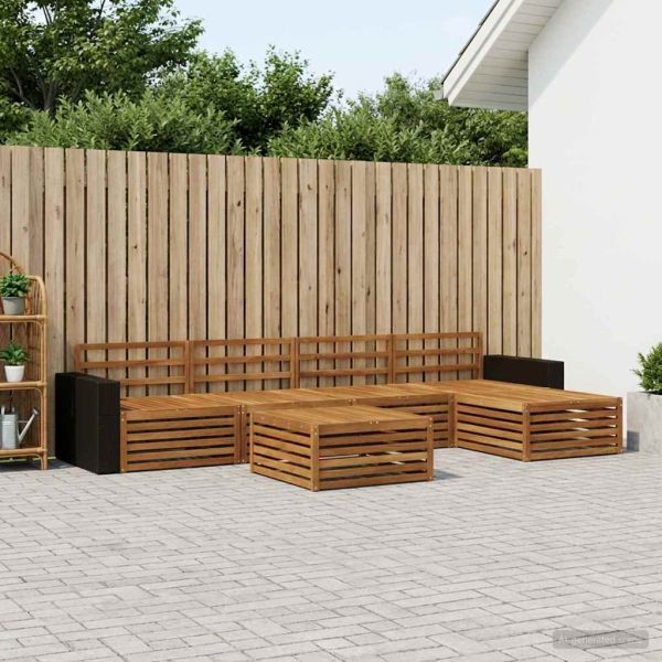 Комплект дивани за открито 6 pcs Натурално 79 x 79 x 37 см