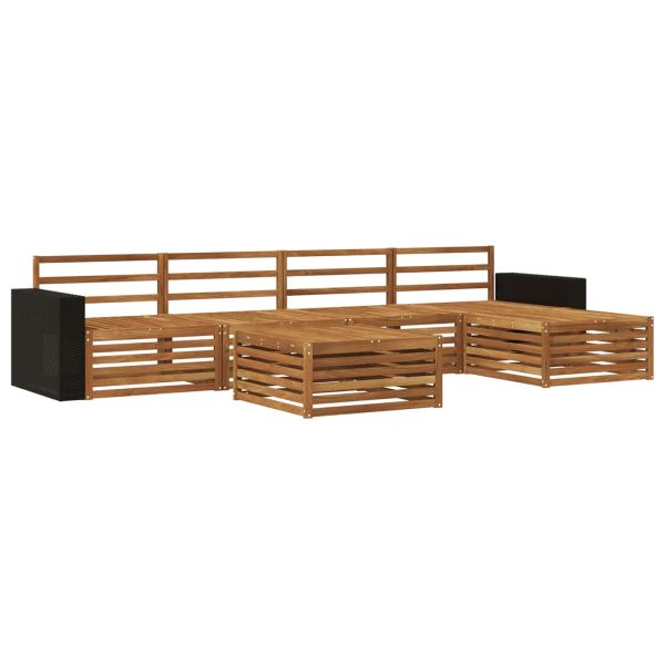 Комплект дивани за открито 6 pcs Натурално 79 x 79 x 37 см