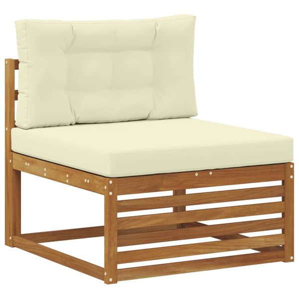 Комплект дивани за открито 6 pcs Натурален и Крема