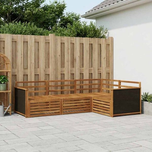 Комплект дивани за открито 4 pcs Натурално
