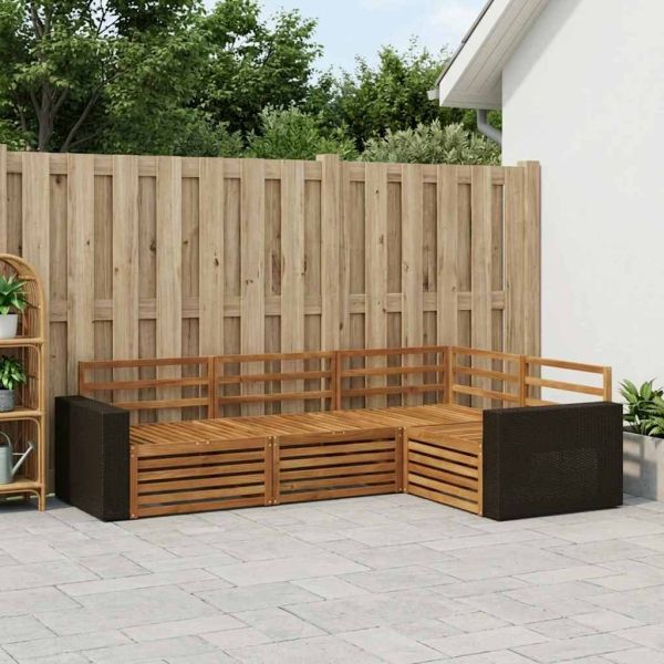 Комплект дивани за открито 4 pcs Натурално
