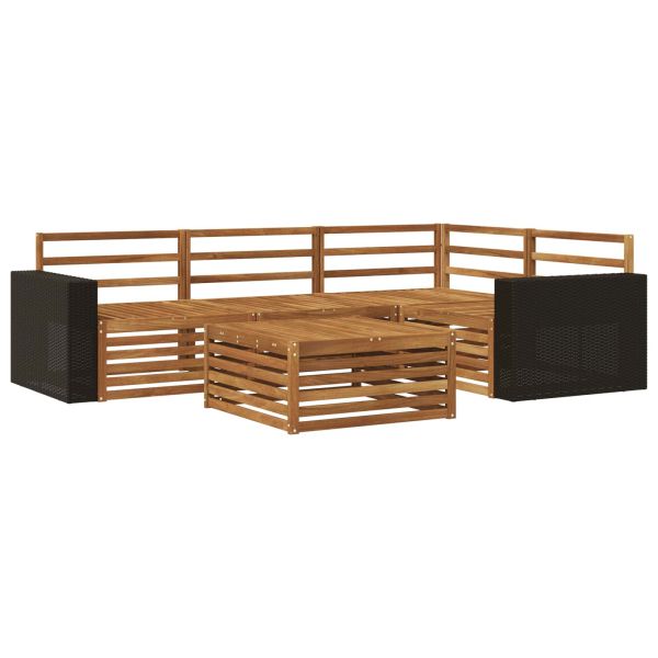 Комплект дивани за открито 5 pcs Натурално 79 x 79 x 37 см