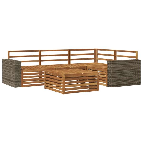 Комплект дивани за открито 5 pcs Натурално 79 x 79 x 37 см