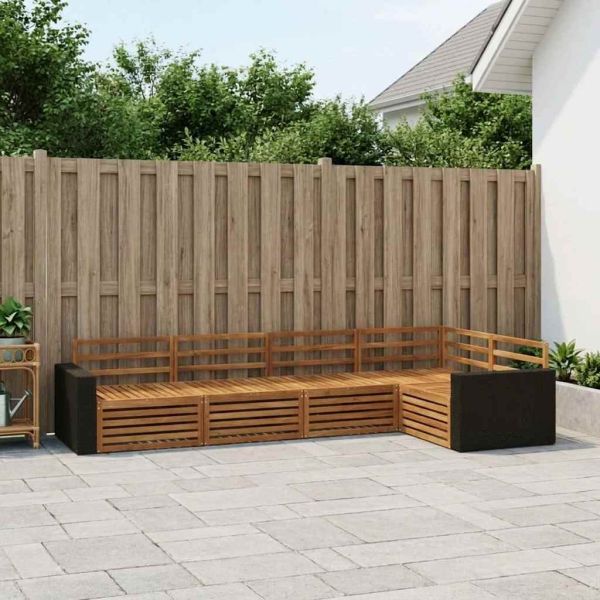Комплект дивани за открито 5 pcs Натурално 331 x 172,5 x 73 см