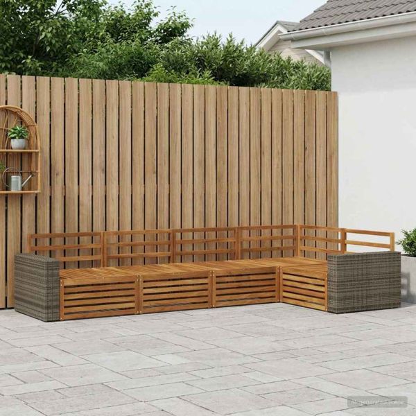 Комплект дивани за открито 5 pcs Натурално 331 x 172,5 x 73 см