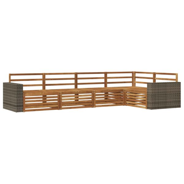 Комплект дивани за открито 5 pcs Натурално 331 x 172,5 x 73 см