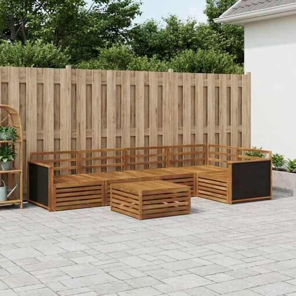 Комплект дивани за открито 6 pcs Натурално 79 x 79 x 37 см