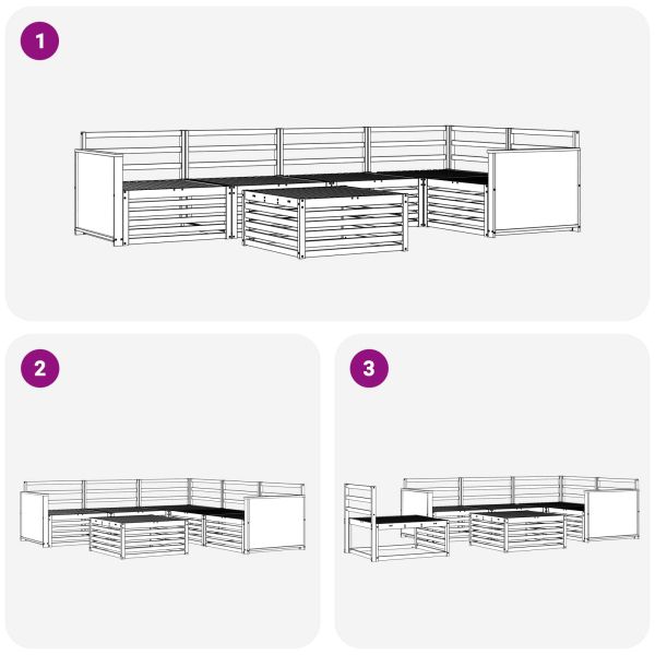 Комплект дивани за открито 6 pcs Натурално 79 x 79 x 37 см
