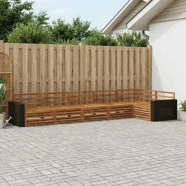 Комплект дивани за открито 6 pcs Натурално 402 x 172,5 x 73 см