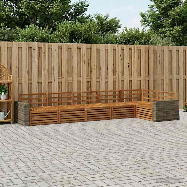 Комплект дивани за открито 6 pcs Натурално 402 x 172,5 x 73 см