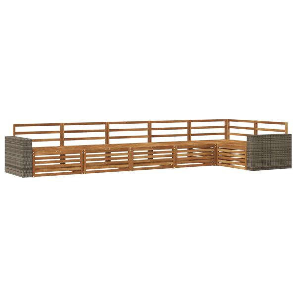 Комплект дивани за открито 6 pcs Натурално 402 x 172,5 x 73 см