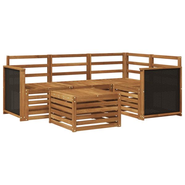 Комплект дивани за открито 5 pcs Натурално 59 x 59 x 37 см