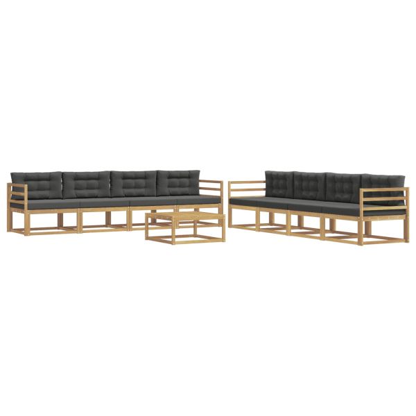 Комплект дивани за открито 9 pcs Бяло и антрацит