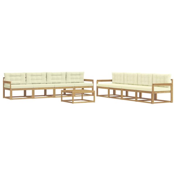 Комплект дивани за открито 9 pcs Бяло и кремаво 79 x 79 x 37 см