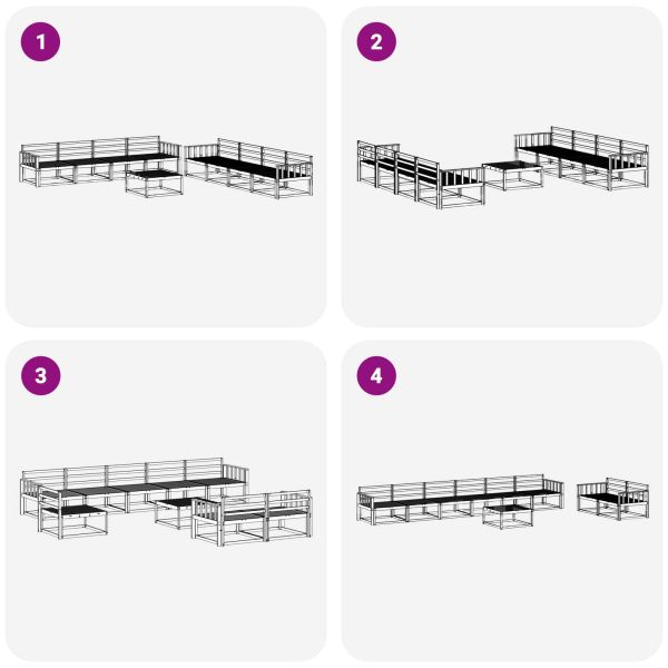 Комплект дивани за открито 9 pcs Бяло 79 x 79 x 37 см