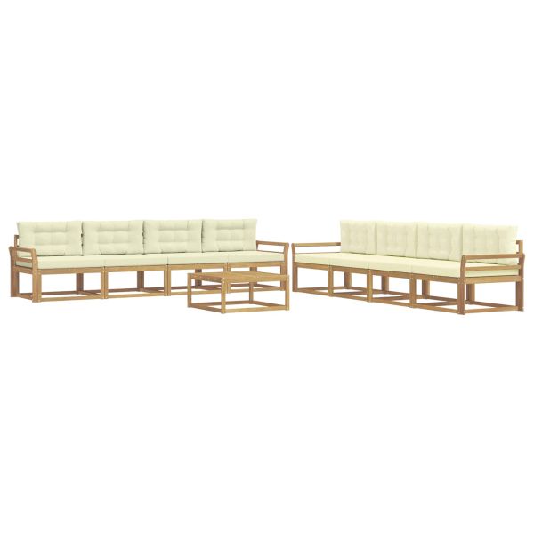 Комплект дивани за открито 9 pcs Бяло и кремаво 79 x 79 x 37 см