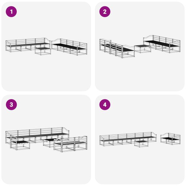 Комплект дивани за открито 9 pcs Бяло 79 x 79 x 37 см