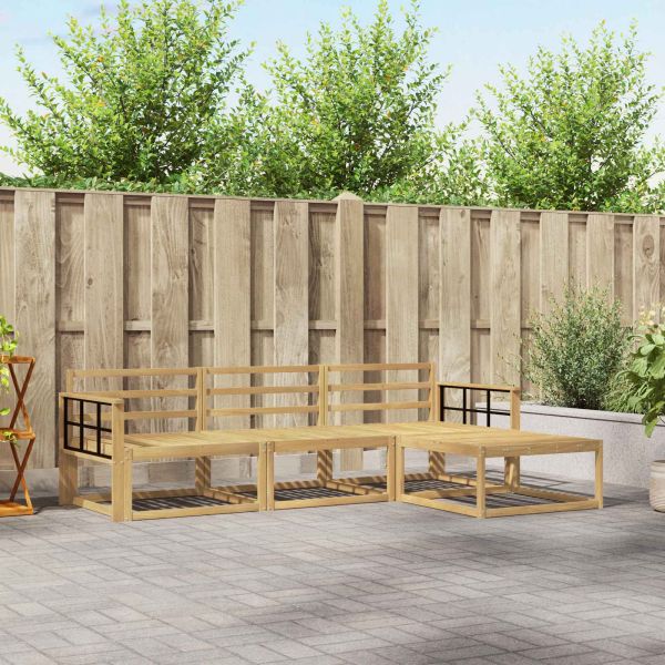 Комплект дивани за открито 4 pcs Бяло 249,5 x 162,5 x 73 см