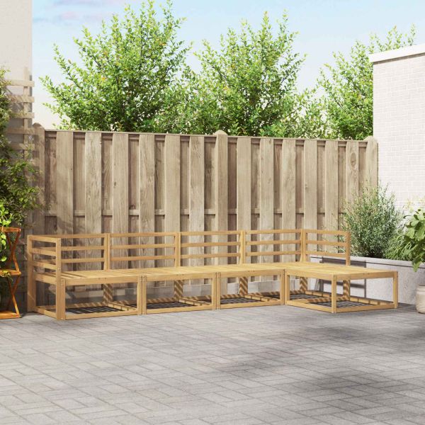 Комплект дивани за открито 5 pcs Бяло 325 x 162,5 x 73 см
